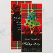 SCOTTISH TARTAN, RED BOW EN CHRISTMAS TREE KAART (Voorkant / Achterkant)