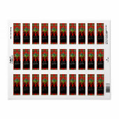 SCOTTISH TARTAN, RED GREEN BOWS EN CHRISTMAS TREE ETIKET (Full Sheet)
