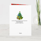 SCOTTISH TARTAN, RED GREEN BOWS EN CHRISTMAS TREE FEESTDAGEN KAART (Achterkant)