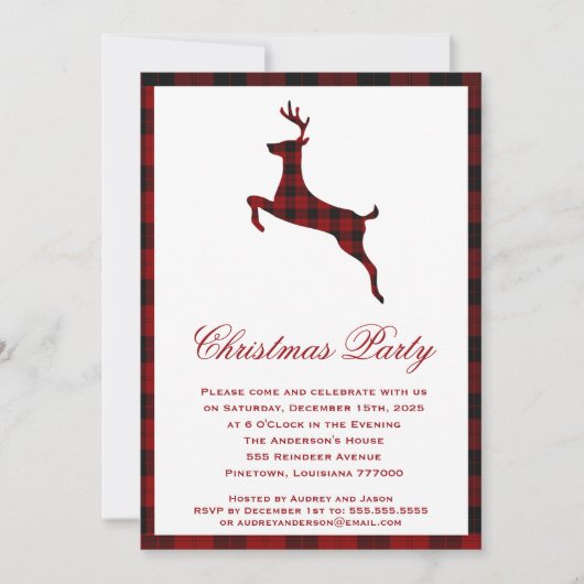 Scottish Tartan Reindeer | kerstfeest Kaart (Voorkant)