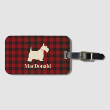 Scottish Tartan Scotty | Bagagelabel