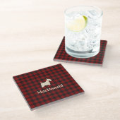 Scottish Tartan Scotty | Gepersonaliseerd Glazen Onderzetter (Schuin)