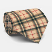 Scottish Tartan Tan Custom Necktie Stropdas (Opgerold)