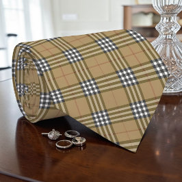 Scottish Tartan Tan Custom Necktie Stropdas