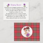 Scottish Tartan Thistle Baby shower Display Informatiekaartje (Voorkant / Achterkant)