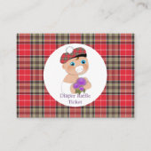 Scottish Tartan | Thistle Baby shower Luier Raffle Informatiekaartje (Achterkant)