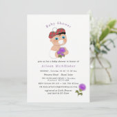 Scottish Tartan Thistle Flower Schattige Baby show Kaart (Staand voorkant)