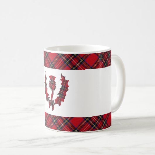 Scottish Tartan Thistle Mok (Voorkant rechts)