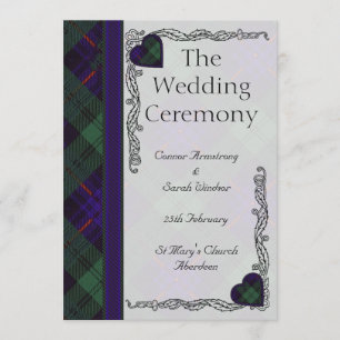 Scottish Tartan Wedding Programme - Armstrong Programmakaart