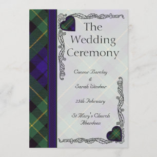 Scottish Tartan Wedding Programme - Barclay Programmakaart