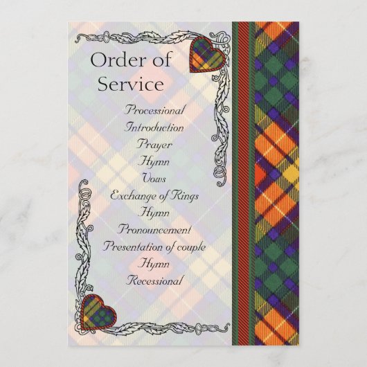 Scottish Tartan Wedding Programme - Buchanan Programmakaart (Achterkant)