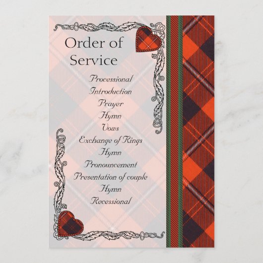 Scottish Tartan Wedding Programme - Cunningham Programmakaart (Achterkant)