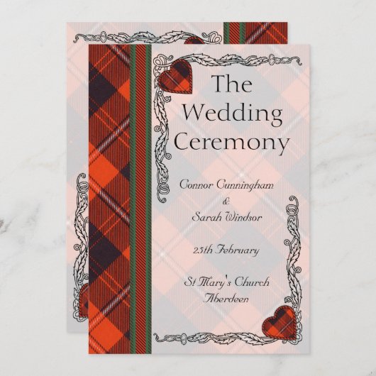 Scottish Tartan Wedding Programme - Cunningham Programmakaart (Voorkant / Achterkant)