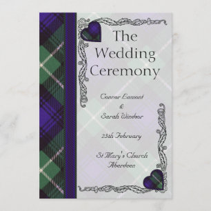 Scottish Tartan Wedding Programme - Lamont Programmakaart