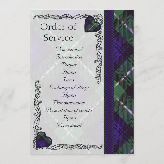 Scottish Tartan Wedding Programme - Lamont Programmakaart (Achterkant)