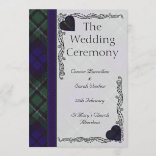 Scottish Tartan Wedding Programme - Maccallum Programmakaart