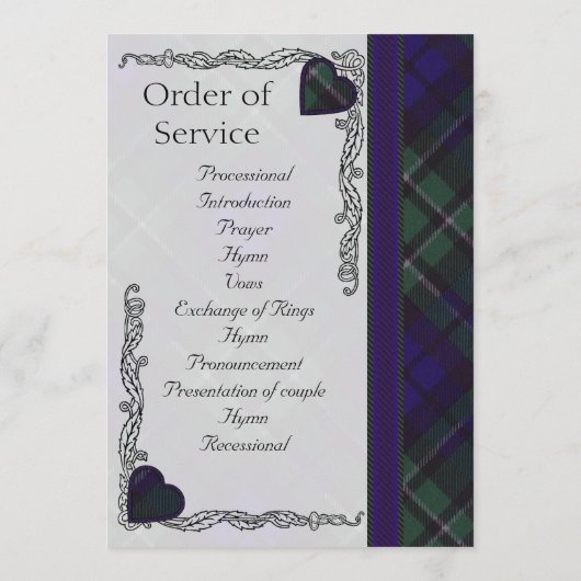 Scottish Tartan Wedding Programme - Maccallum Programmakaart (Achterkant)