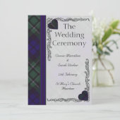 Scottish Tartan Wedding Programme - Maccallum Programmakaart (Staand voorkant)
