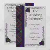 Scottish Tartan Wedding Programme - Macdonald Clan Programmakaart (Voorkant / Achterkant)