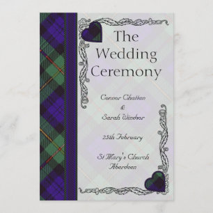 Scottish Tartan Wedding Programme - Macewen Programmakaart