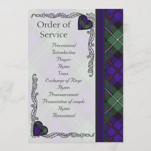 Scottish Tartan Wedding Programme - Mackenzie Programmakaart (Achterkant)