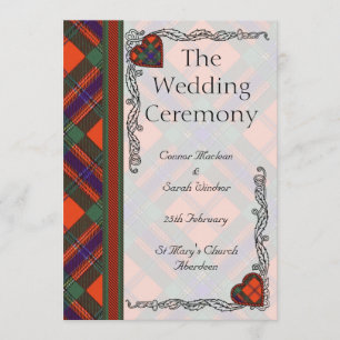 Scottish Tartan Wedding Programme - Maclean of Dua Programmakaart
