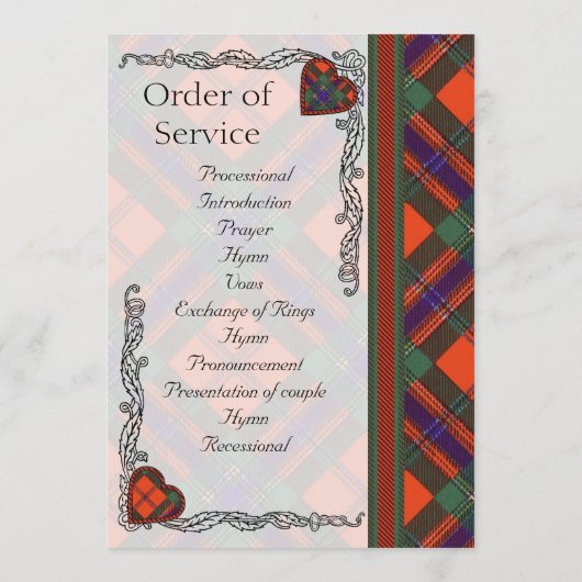 Scottish Tartan Wedding Programme - Maclean of Dua Programmakaart (Achterkant)