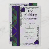 Scottish Tartan Wedding Programme Macleod of Harri Programmakaart (Voorkant / Achterkant)