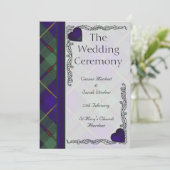 Scottish Tartan Wedding Programme Macleod of Harri Programmakaart (Staand voorkant)