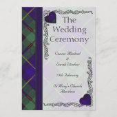 Scottish Tartan Wedding Programme Macleod of Harri Programmakaart (Voorkant)