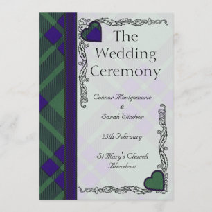Scottish Tartan Wedding Programme - Montgomerie Programmakaart