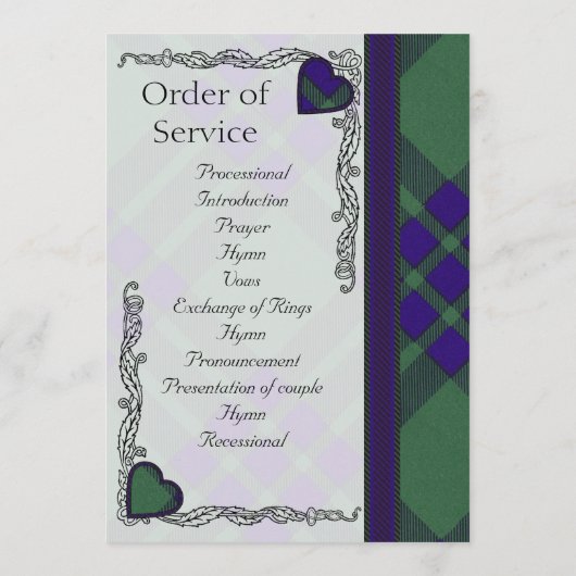 Scottish Tartan Wedding Programme - Montgomerie Programmakaart (Achterkant)