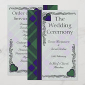 Scottish Tartan Wedding Programme - Montgomerie Programmakaart (Voorkant / Achterkant)