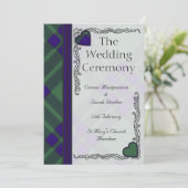 Scottish Tartan Wedding Programme - Montgomerie Programmakaart (Staand voorkant)
