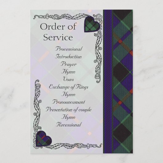 Scottish Tartan Wedding Programme - Morrison Programmakaart (Achterkant)