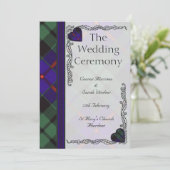 Scottish Tartan Wedding Programme - Morrison Programmakaart (Staand voorkant)