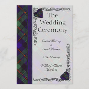 Scottish Tartan Wedding Programme - Murray Programmakaart