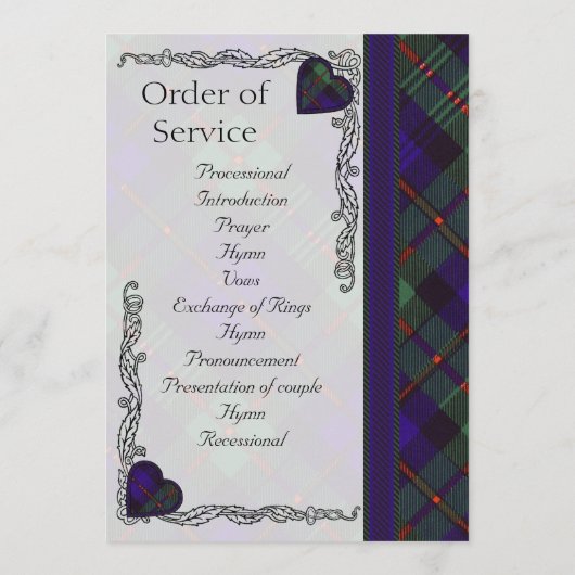 Scottish Tartan Wedding Programme - Murray Programmakaart (Achterkant)