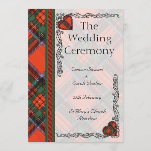 Scottish Tartan Wedding Programme - Royal Stewart Programmakaart