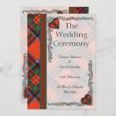 Scottish Tartan Wedding Programme - Royal Stewart Programmakaart (Voorkant / Achterkant)