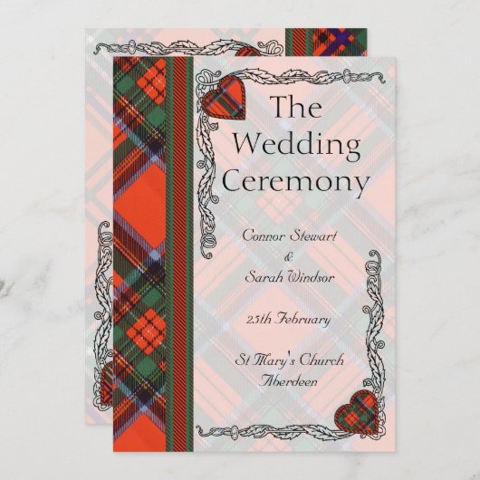 Scottish Tartan Wedding Programme - Royal Stewart Programmakaart (Voorkant / Achterkant)