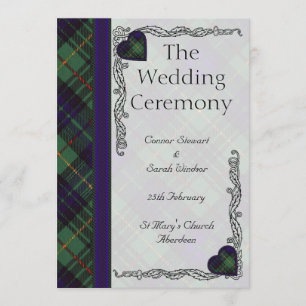 Scottish Tartan Wedding Programme - Stewart Huntin Programmakaart