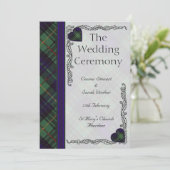 Scottish Tartan Wedding Programme - Stewart Huntin Programmakaart (Staand voorkant)
