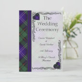 Scottish Tartan Wedding Programme - Urquart Programmakaart (Staand voorkant)