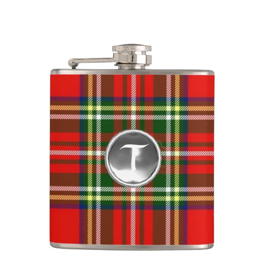 SCOTTISH TARTAN WHITE GEMSTONE MONOGRAM HEUPFLES (Voorkant)