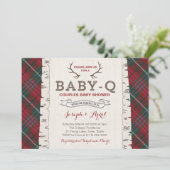 Scottish Tartan Wilderness Co-ed Baby shower Kaart (Staand voorkant)