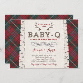 Scottish Tartan Wilderness Co-ed Baby shower Kaart