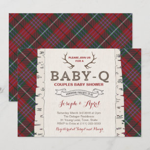 Scottish Tartan Wilderness Co-ed Baby shower Kaart