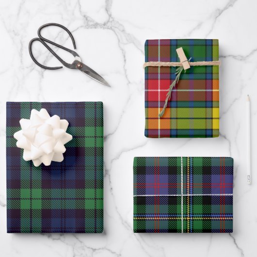 Scottish Tartans Black Watch, Malcolm, Buchanan Inpakpapier Vel (Voorkant)