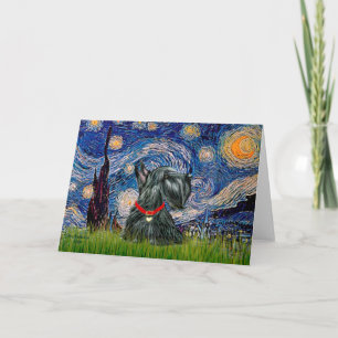 Scottish Terrier 12c-Starry Night Kaart